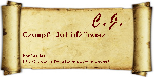 Czumpf Juliánusz névjegykártya